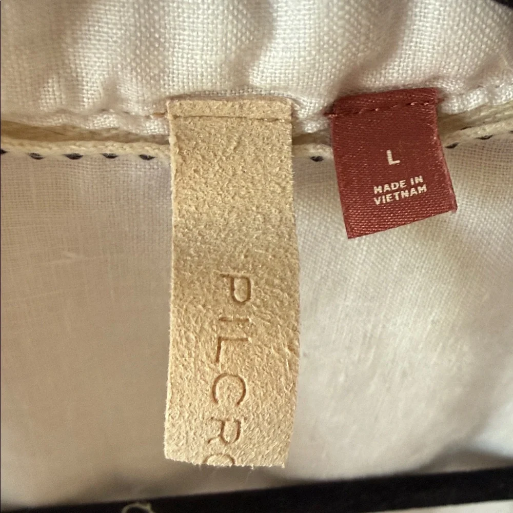 Pilcro 100% linen White Button-Up Linen Shirt size Large - Picture 2 of 6